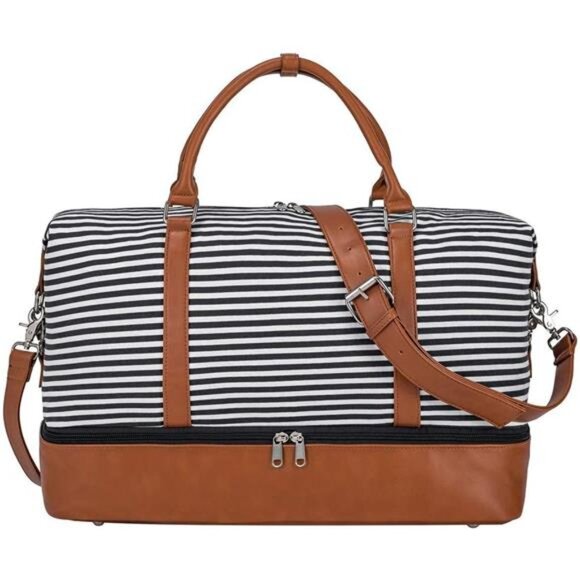 Weekender Bags for Women and Men Travel Duffel Bags with Shoe Compartment - Picture 1 of 7